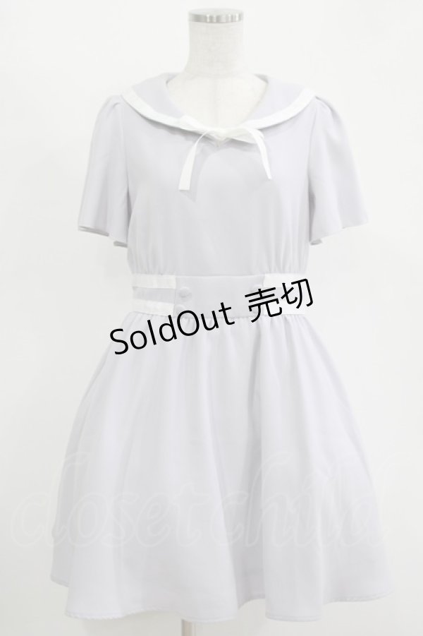 画像1: Secret Honey / グログランリボンワンピース Free ブルー H-25-11-15-1029-CA-OP-NS-ZH (1)