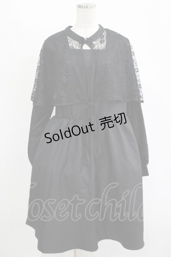 画像1: Lovely Tency / ALC*ケープワンピース LL ブラック H-25-11-15-1032-GO-OP-NS-ZH (1)