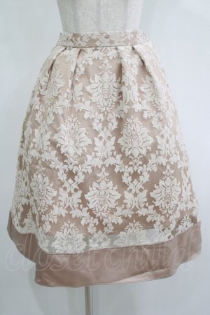 画像: axes femme / オーナメント柄タックスカート M ベージュ H-25-11-15-1034-AX-SK-NS-ZH