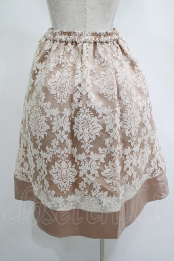 画像3: axes femme / オーナメント柄タックスカート M ベージュ H-25-11-15-1034-AX-SK-NS-ZH (3)