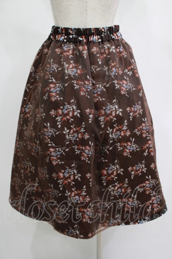 画像3: axes femme / 花柄チュールスカート M ブラウン H-25-11-15-1035-AX-SK-NS-ZH (3)