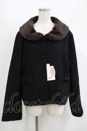 画像: m petit by misako / AM*ファーエリショートJK 3L ブラック H-25-11-15-1040-LO-CO-NS-ZH