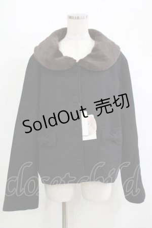 画像: m petit by misako / AM*ファーエリショートJK 3L ブラック H-25-11-15-1040-LO-CO-NS-ZH