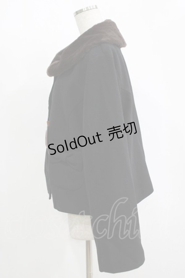 画像2: m petit by misako / AM*ファーエリショートJK 3L ブラック H-25-11-15-1040-LO-CO-NS-ZH (2)