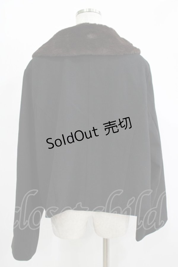 画像3: m petit by misako / AM*ファーエリショートJK 3L ブラック H-25-11-15-1040-LO-CO-NS-ZH (3)