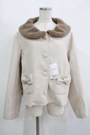 画像: m petit by misako / AM*ファーエリショートJK 3L アイボリー H-25-11-15-1041-LO-CO-NS-ZH