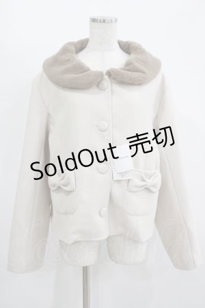 画像: m petit by misako / AM*ファーエリショートJK 3L アイボリー H-25-11-15-1041-LO-CO-NS-ZH