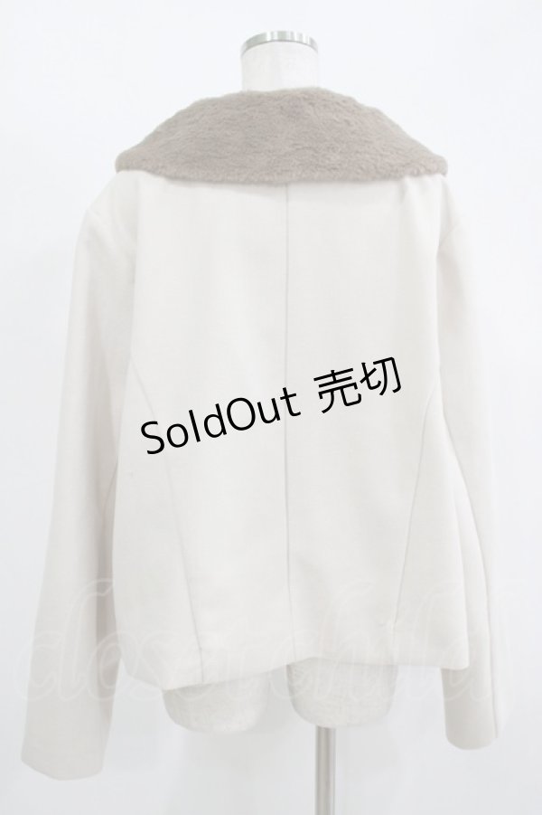 画像3: m petit by misako / AM*ファーエリショートJK 3L アイボリー H-25-11-15-1041-LO-CO-NS-ZH (3)