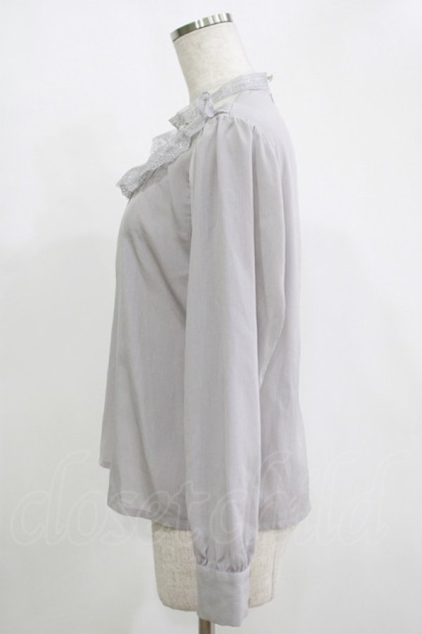 画像2: an another angelus / 立体フラワーレースヨークブラウス Free BLUE GRAY H-25-11-15-1051-CA-BL-NS-ZH (2)