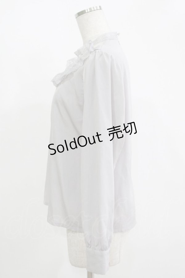 画像2: an another angelus / 立体フラワーレースヨークブラウス Free BLUE GRAY H-25-11-15-1051-CA-BL-NS-ZH (2)