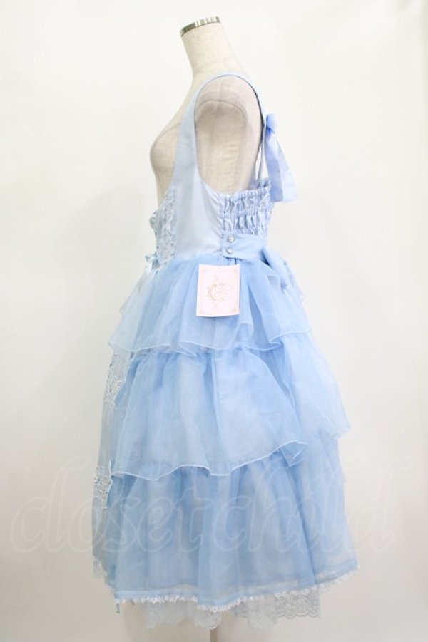 画像2: metamorphose / 【プラスサイズ】Mellifluous フロントあきフリルジャンパースカート プラスサイズ サックス H-25-11-15-1001-ME-OP-NS-ZH (2)