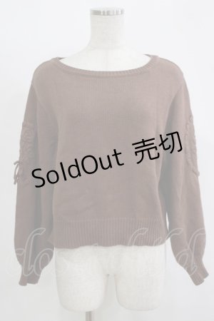 画像: F&A / 袖ローズ刺繍ニットプルオーバー Free Brown H-25-11-15-1055-LO-TO-NS-ZH
