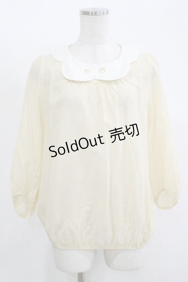 画像1: Franche Lippee / ねこ刺繍ブラウス M クリーム H-25-11-15-1056-LO-BL-NS-ZH (1)