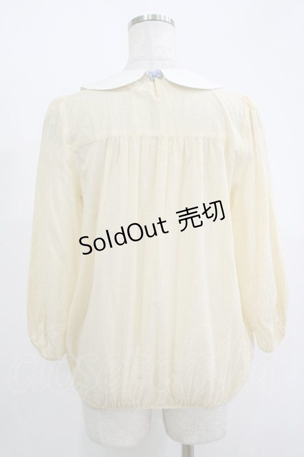 画像3: Franche Lippee / ねこ刺繍ブラウス M クリーム H-25-11-15-1056-LO-BL-NS-ZH (3)