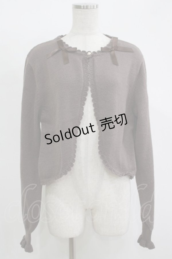 画像1: m petit by misako / AM*リボンニットボレロ LL ブラウン H-25-11-15-1058-LO-TO-NS-ZH (1)