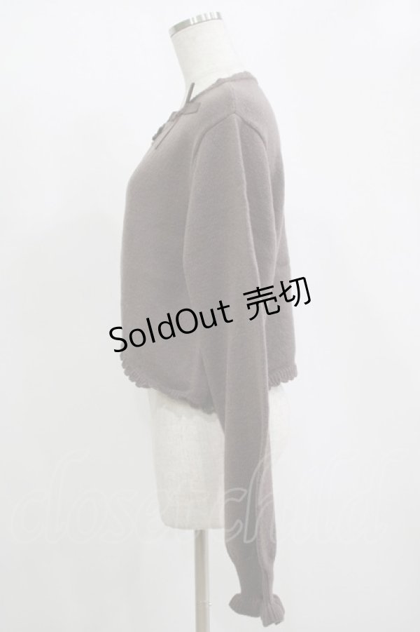 画像2: m petit by misako / AM*リボンニットボレロ LL ブラウン H-25-11-15-1058-LO-TO-NS-ZH (2)