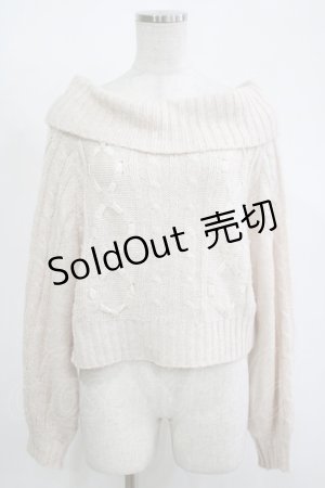 画像: Amavel / WレースUPオフショルニット Free ピンク H-25-11-15-1061-CA-TO-NS-ZH