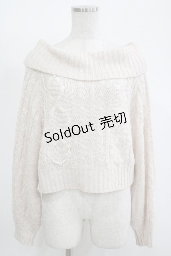 画像1: Amavel / WレースUPオフショルニット Free ピンク H-25-11-15-1061-CA-TO-NS-ZH (1)