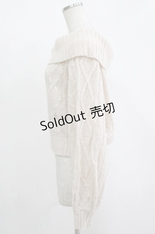 画像2: Amavel / WレースUPオフショルニット Free ピンク H-25-11-15-1061-CA-TO-NS-ZH (2)