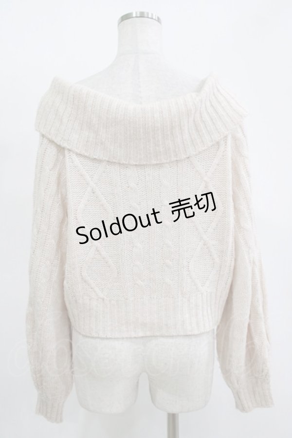 画像3: Amavel / WレースUPオフショルニット Free ピンク H-25-11-15-1061-CA-TO-NS-ZH (3)