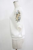 画像2: axes femme / 花刺繍×チュール袖プルオーバー M オフ H-25-11-15-1063-AX-TO-NS-ZH (2)