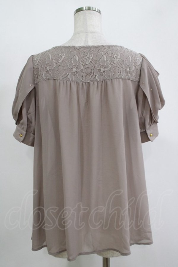 画像3: axes femme / 袖ドレープトップス M チャコール H-25-11-15-1064-AX-TO-NS-ZH (3)