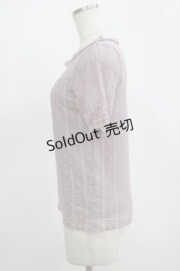 画像2: axes femme / レースカットソー M ラベンダー H-25-11-15-1065-AX-TO-NS-ZH (2)