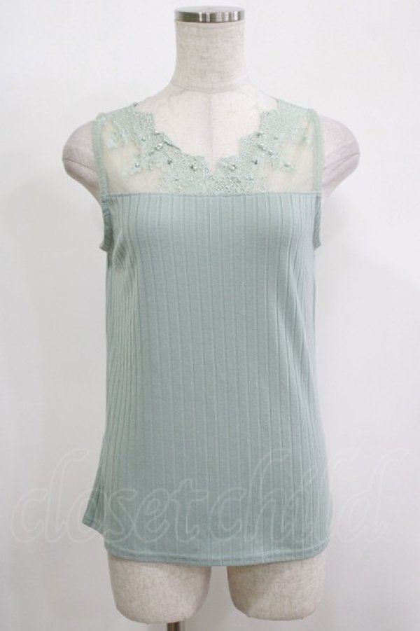 画像1: axes femme / パールレースタンク M ミント H-25-11-15-1066-AX-TO-NS-ZH (1)