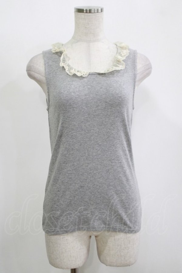 画像1: Franche Lippee / ローズレースタンク M グレー H-25-11-15-1067-LO-TO-NS-ZH (1)