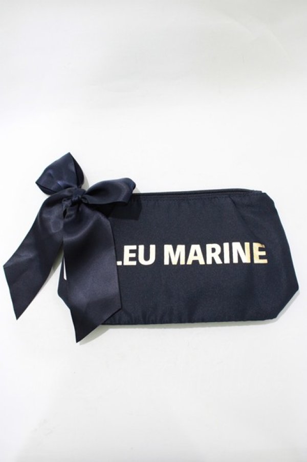 画像1: Maison de FLEUR / ロゴポーチ  ネイビー H-25-11-15-1074-LO-ZA-NS-ZH (1)