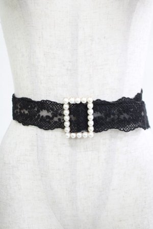 画像: axes femme / レース×PVCベルト  ブラック H-25-11-15-1075-AX-ZA-NS-ZH