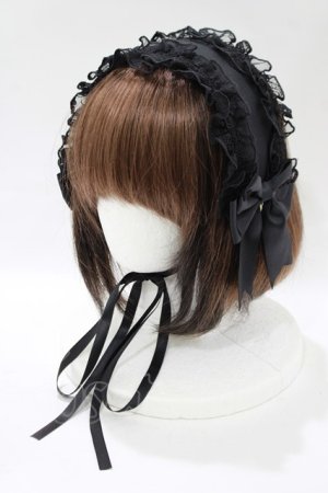 画像: metamorphose / Lacyフリルヘッドドレス  ブラック H-25-11-15-1080-ME-AC-NS-ZH