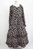 画像1: FLC / 星名桜子/2WAY花柄フリルワンピース L ブラック H-25-11-15-1007-LO-OP-NS-ZH (1)