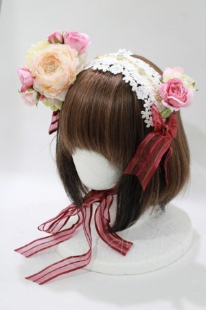 画像: BABY,THE STARS SHINE BRIGHT / Bouquet de benedictions faite uniquement pour princesse〜プリンセスがリボンで紡ぐ想いと願いの物語〜ヘッドドレス・コサージュセット  エンジ H-25-11-15-1082-BA-AC-NS-ZH