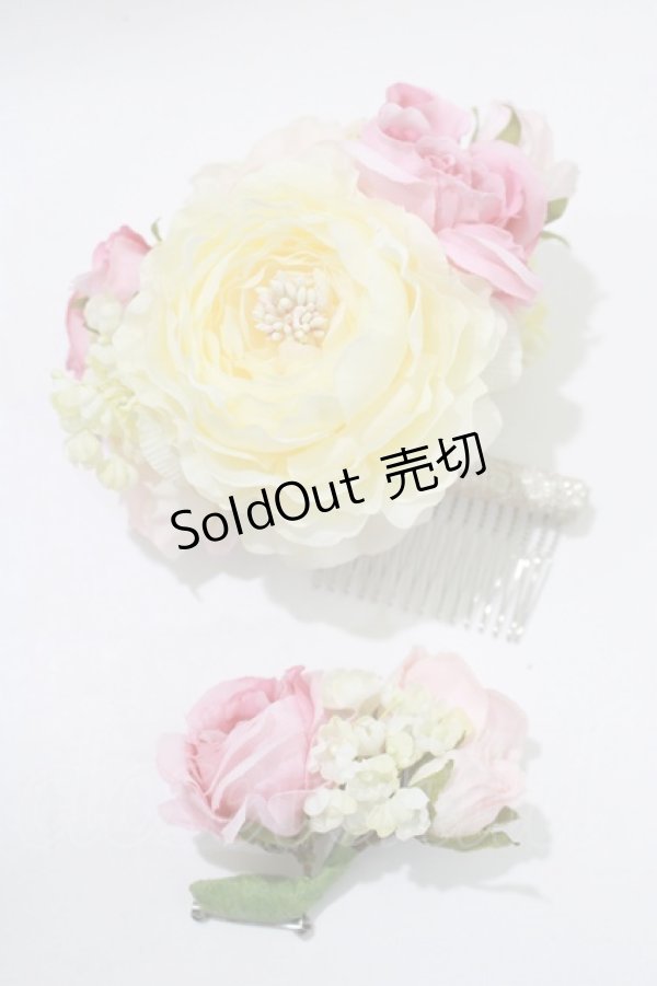 画像2: BABY,THE STARS SHINE BRIGHT / Bouquet de benedictions faite uniquement pour princesse〜プリンセスがリボンで紡ぐ想いと願いの物語〜ヘッドドレス・コサージュセット  エンジ H-25-11-15-1082-BA-AC-NS-ZH (2)