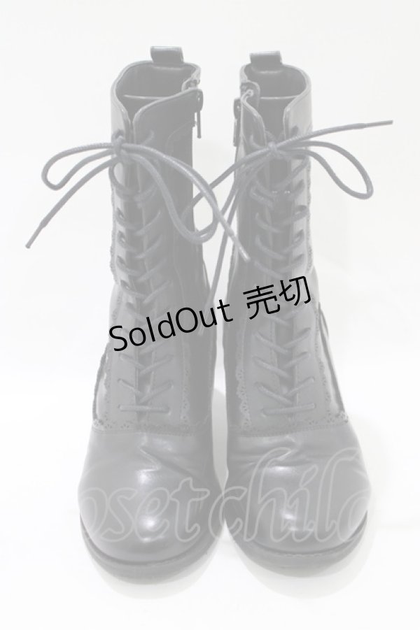 画像1: axes femme / レースアップブーツ M ブラック H-25-11-15-1083-AX-SH-NS-ZH (1)