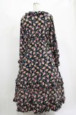 画像3: FLC / 星名桜子/2WAY花柄フリルワンピース L ブラック H-25-11-15-1007-LO-OP-NS-ZH (3)