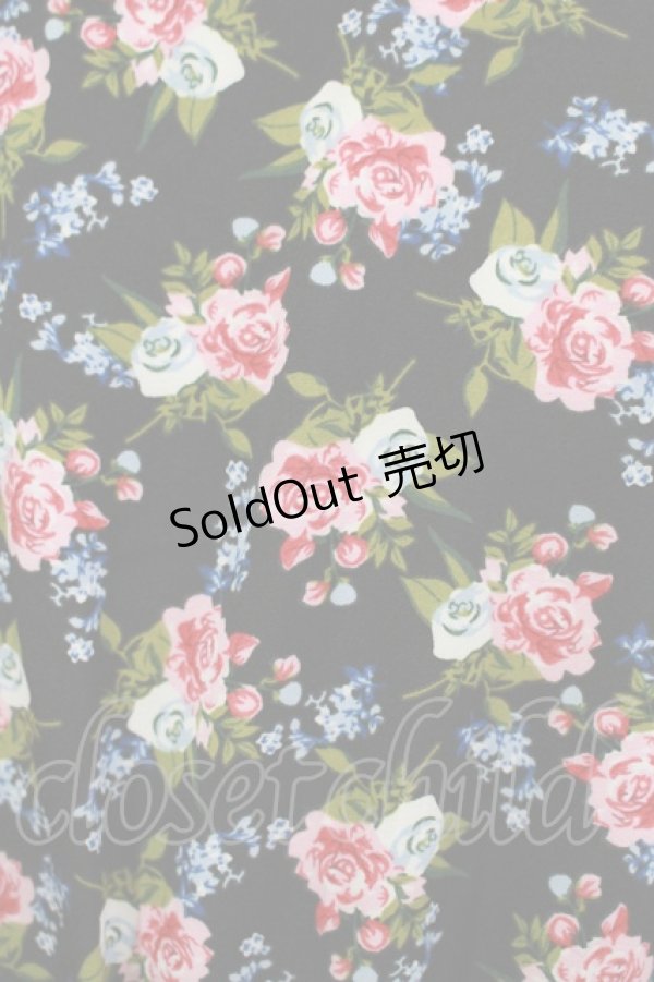 画像4: FLC / 星名桜子/2WAY花柄フリルワンピース L ブラック H-25-11-15-1007-LO-OP-NS-ZH (4)