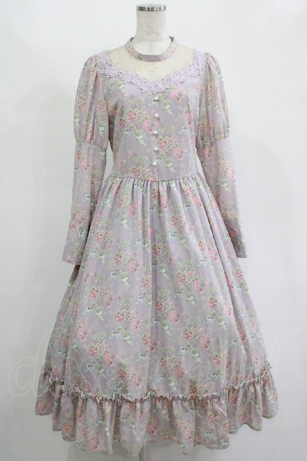 画像1: Kurumi Collaboration / KRハナジゴスリーブワンピース LL ラベンダー H-25-11-15-1009-GO-OP-NS-ZH (1)