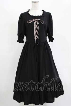 画像: m petit by misako / AMレースアップワンピース L ブラック H-25-11-15-1014-LO-OP-NS-ZH