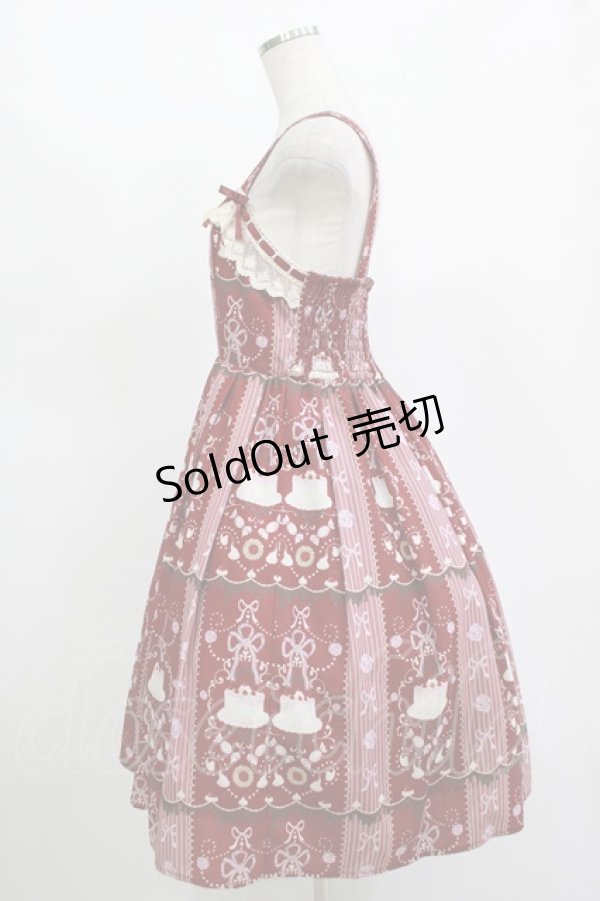 画像2: axes femme kawaii / お菓子柄ジャンパースカート M ワイン H-25-11-15-1002-AX-OP-NS-ZH (2)