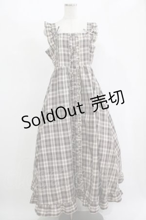 画像: FLC / 皆方由衣コラボ/チェックフリルジャンパースカート L ブラウン H-25-11-15-1020-LO-OP-NS-ZH