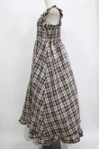 画像2: FLC / 皆方由衣コラボ/チェックフリルジャンパースカート L ブラウン H-25-11-15-1020-LO-OP-NS-ZH (2)
