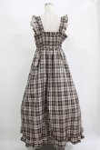 画像3: FLC / 皆方由衣コラボ/チェックフリルジャンパースカート L ブラウン H-25-11-15-1020-LO-OP-NS-ZH (3)