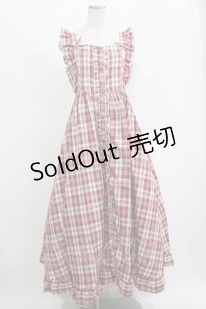 画像: FLC / 皆方由衣コラボ/チェックフリルジャンパースカート L レッド H-25-11-15-1021-LO-OP-NS-ZH