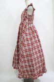 画像2: FLC / 皆方由衣コラボ/チェックフリルジャンパースカート L レッド H-25-11-15-1021-LO-OP-NS-ZH (2)
