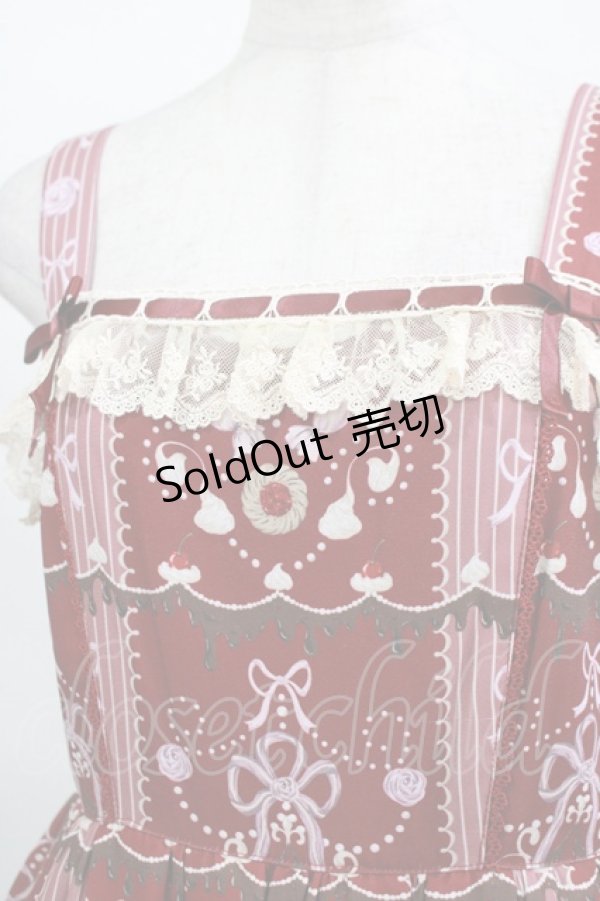 画像5: axes femme kawaii / お菓子柄ジャンパースカート M ワイン H-25-11-15-1002-AX-OP-NS-ZH (5)