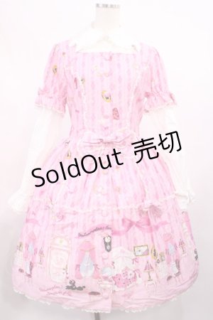 画像: metamorphose / お部屋柄ワンピ‐ス Free ピンク H-25-11-15-005-ME-OP-NS-ZH