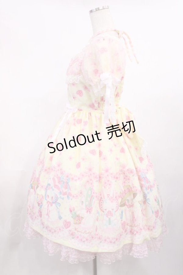 画像2: Angelic Pretty / Ohanami Bunnyワンピース Free イエロー H-25-11-15-007-AP-OP-NS-ZH (2)