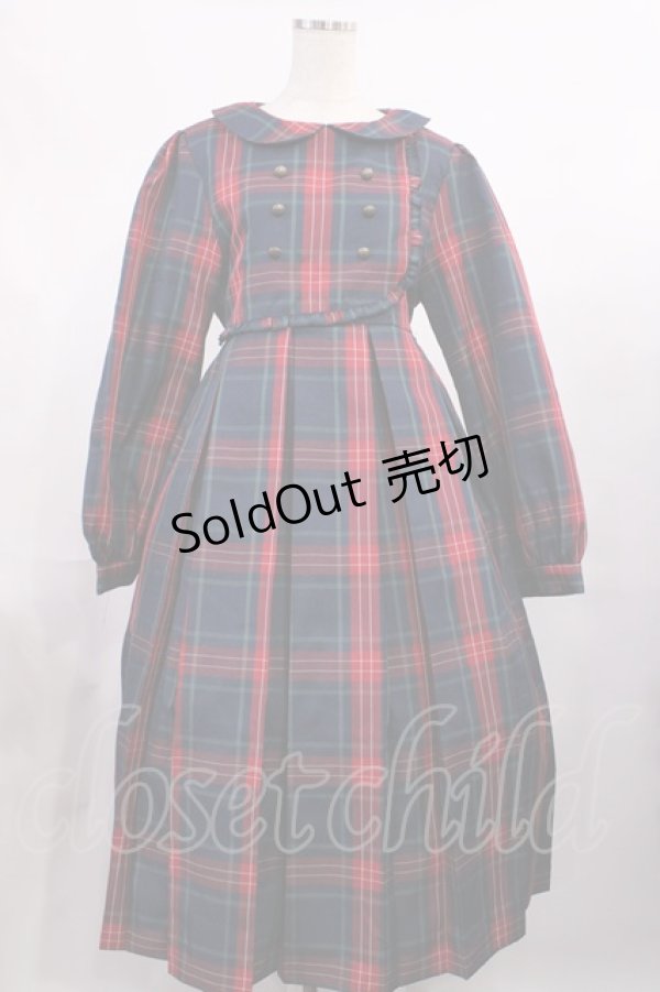 画像1: FLC / MINA*タータンチェックワンピース L グリーン H-25-11-15-013-LO-OP-NS-ZH (1)